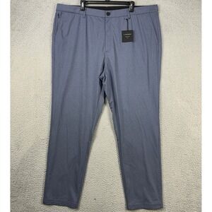 01.Algo Mens Chino Golf Pants 40 Blue Performance Tech Flat Front Straight NEW‎